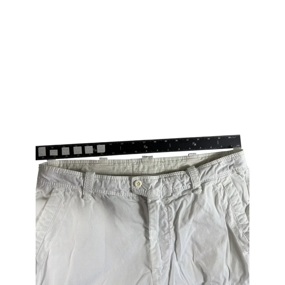 Polo Ralph Lauren Cargo Shorts Mens 36 White Rugged Workwear Heavyweight Utility